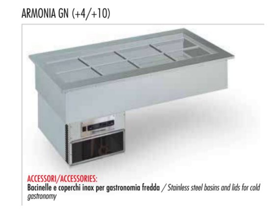 Vasca refrigerata Drop-in da incasso Armonia 2 GN
